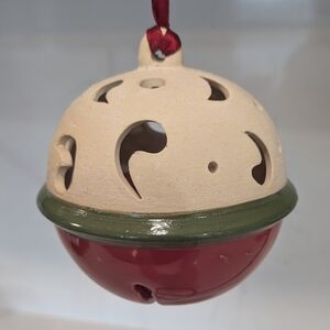 Ceramic Christmas Ornament, Jingle Bell Design, EUC